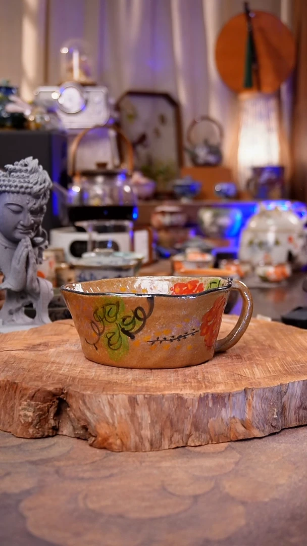 杯子紫藤花手工手绘手工手绘
