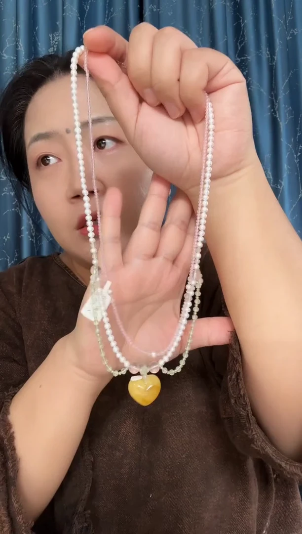 蜜蜡项链未镶嵌蜜蜡爱心项链