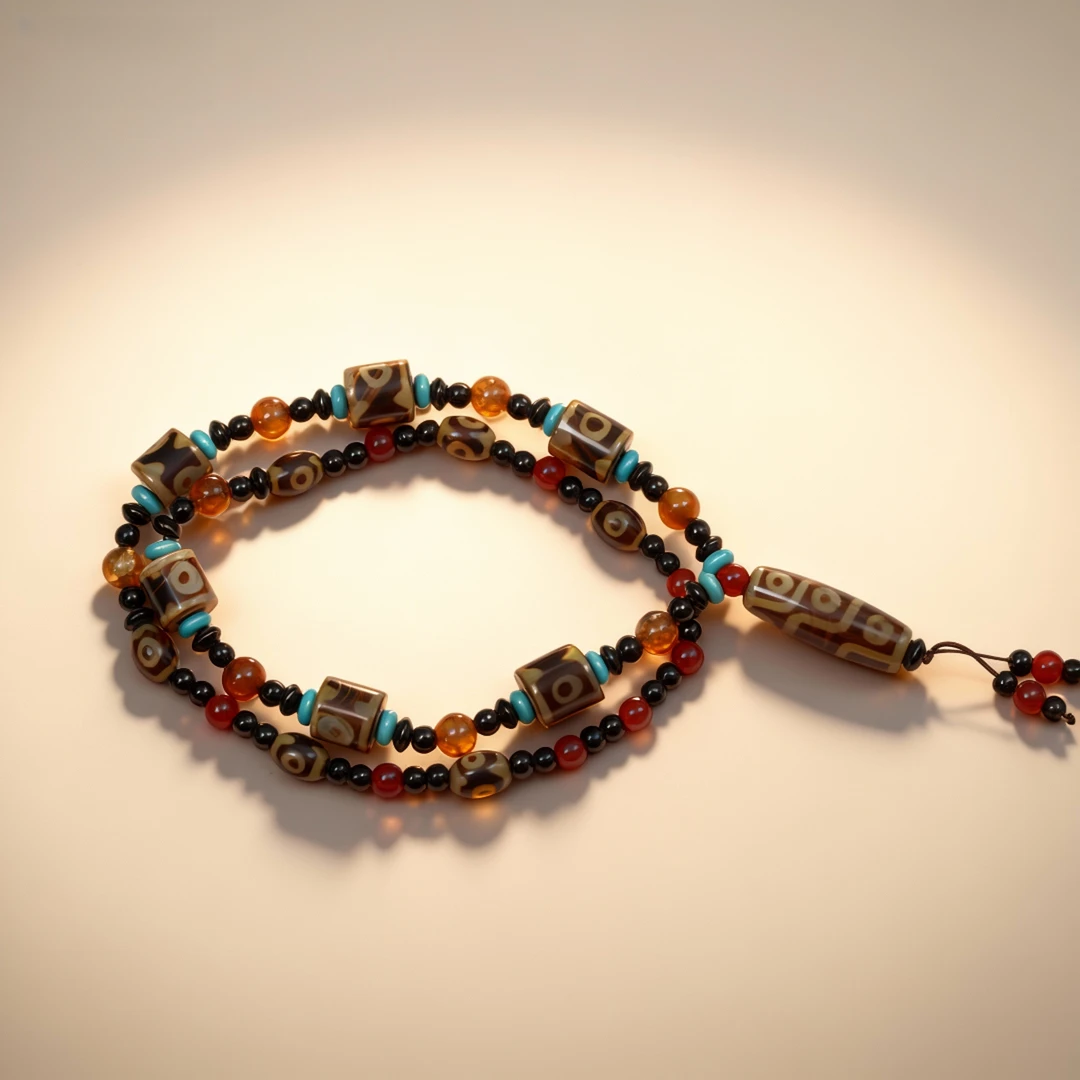 51104-DXCP5藏地老牙黄九眼珠三和九项链 40*15 98g