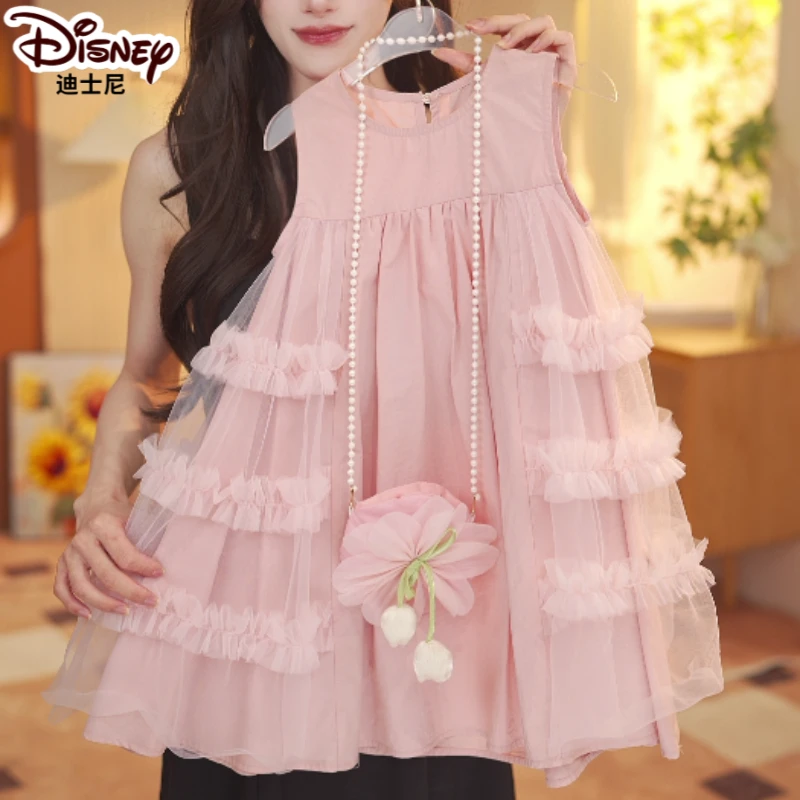 Disney/迪士尼【现货】女童无袖背心裙2025新款洋气纱裙中大童裙子