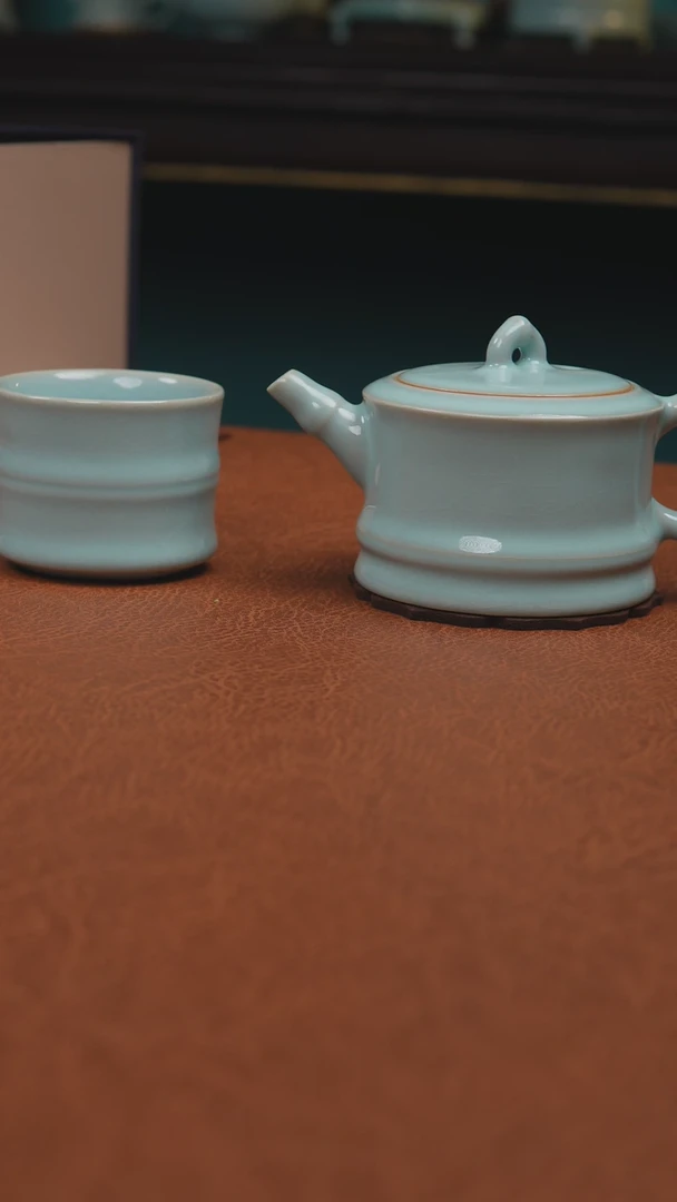 【闪购商品】杯汝州原产地原矿釉天青一壶一杯