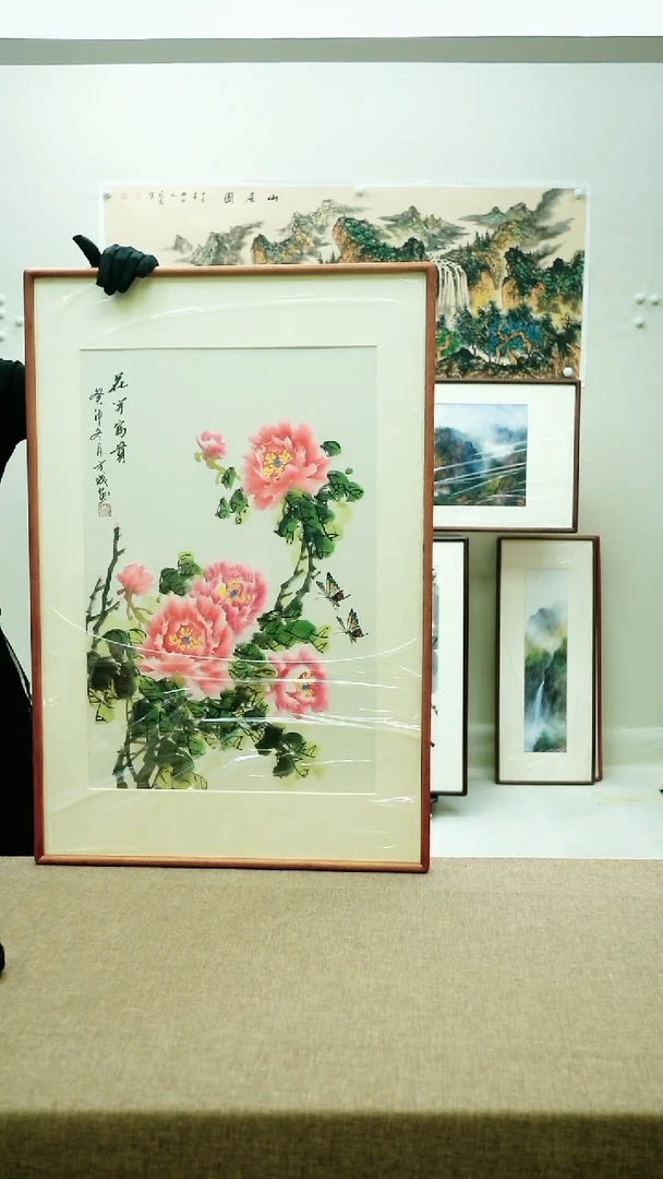 92*62方成手绘花鸟带框