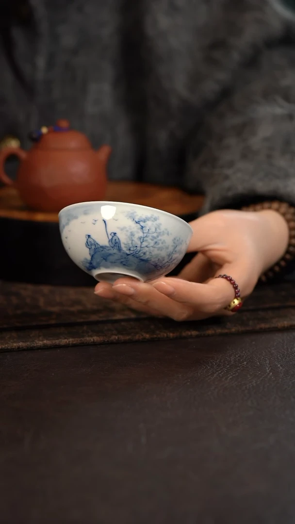 【闪购商品】杯622号HLX陶瓷重工山水普洱杯