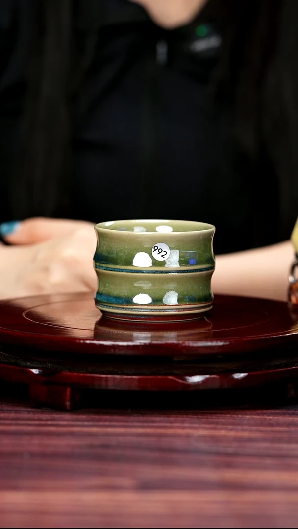杯子992#盼龙窑一级品原矿钧瓷竹节杯