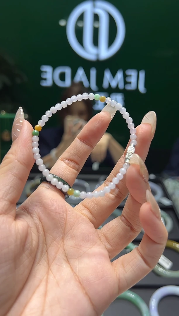 未镶嵌手链翡翠元*妈天然缅甸A货翡翠 小米珠