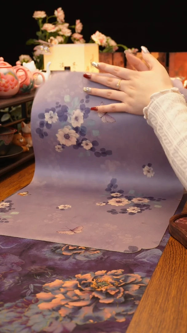 【闪购商品】紫色花花蝴蝶茶席······