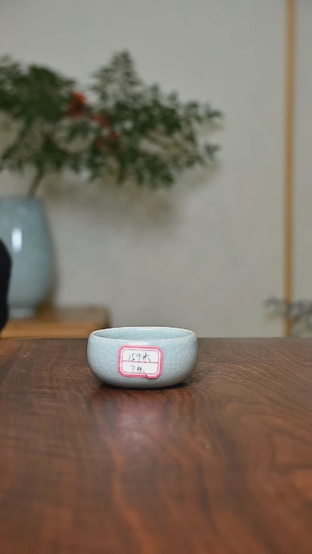 7#圆钵杯 粉青釉 微瑕 朱家汝窑款