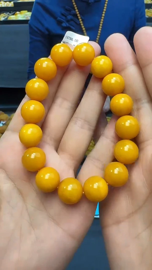手链琥珀未镶嵌天然保真蜜蜡圆珠手串