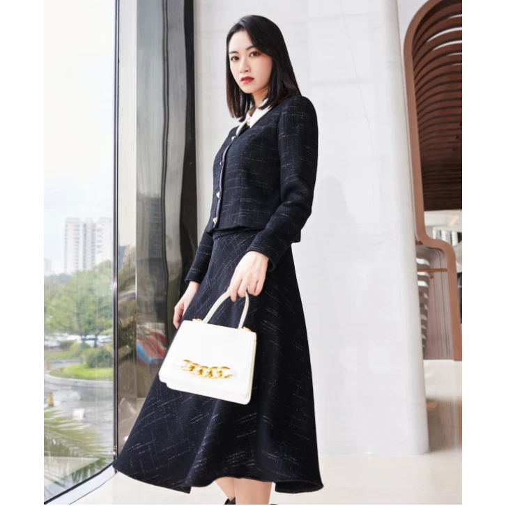 【千颂妮专享】她翼冬季半身裙气质高腰休闲百搭长款 BT7302354183