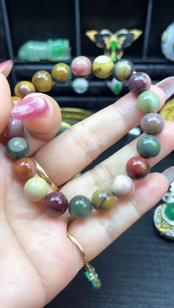 无石英石圆珠手串