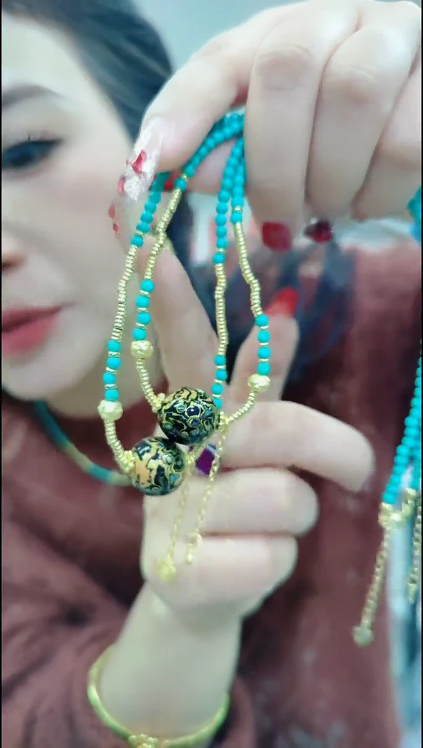 【闪购商品】玛瑙/玉髓颈饰合金0515 单珠蓝项链