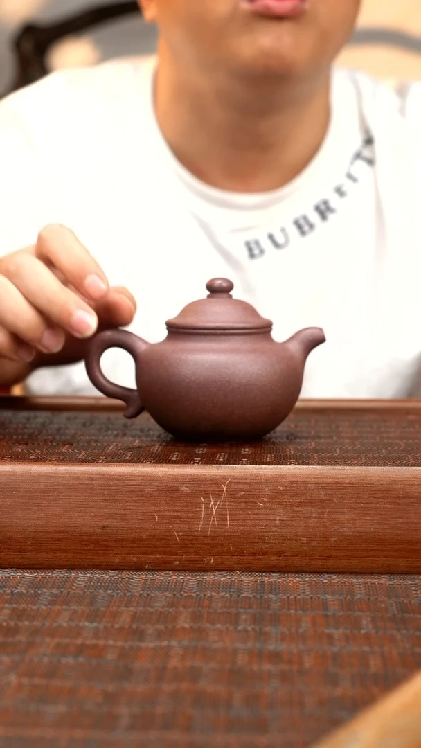 茶壶紫砂XL 满砂天青 莲子