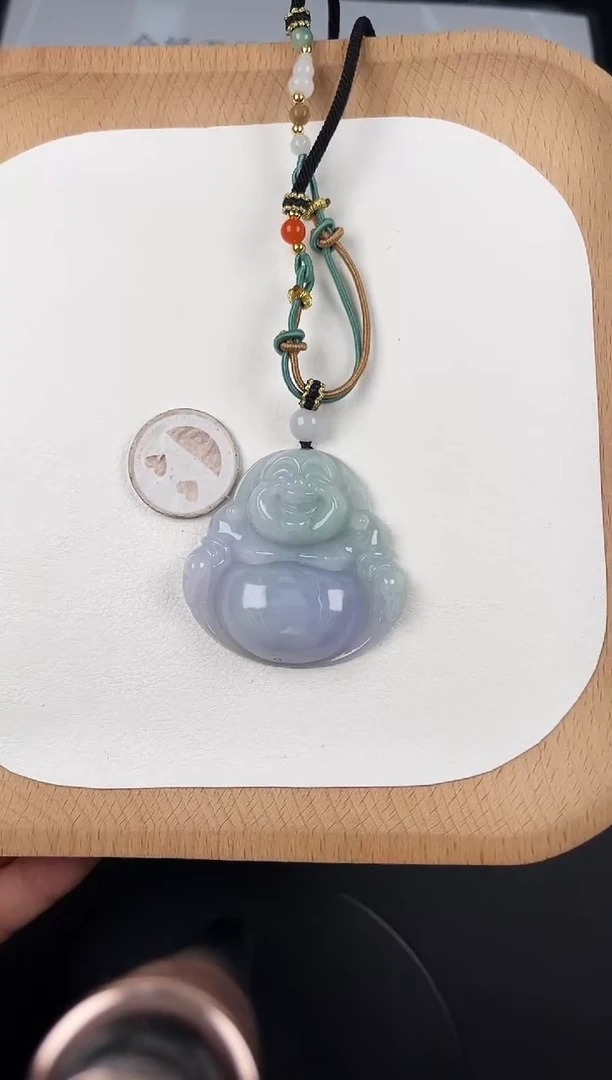 颈饰未镶嵌翡翠5CC057冰紫大佛