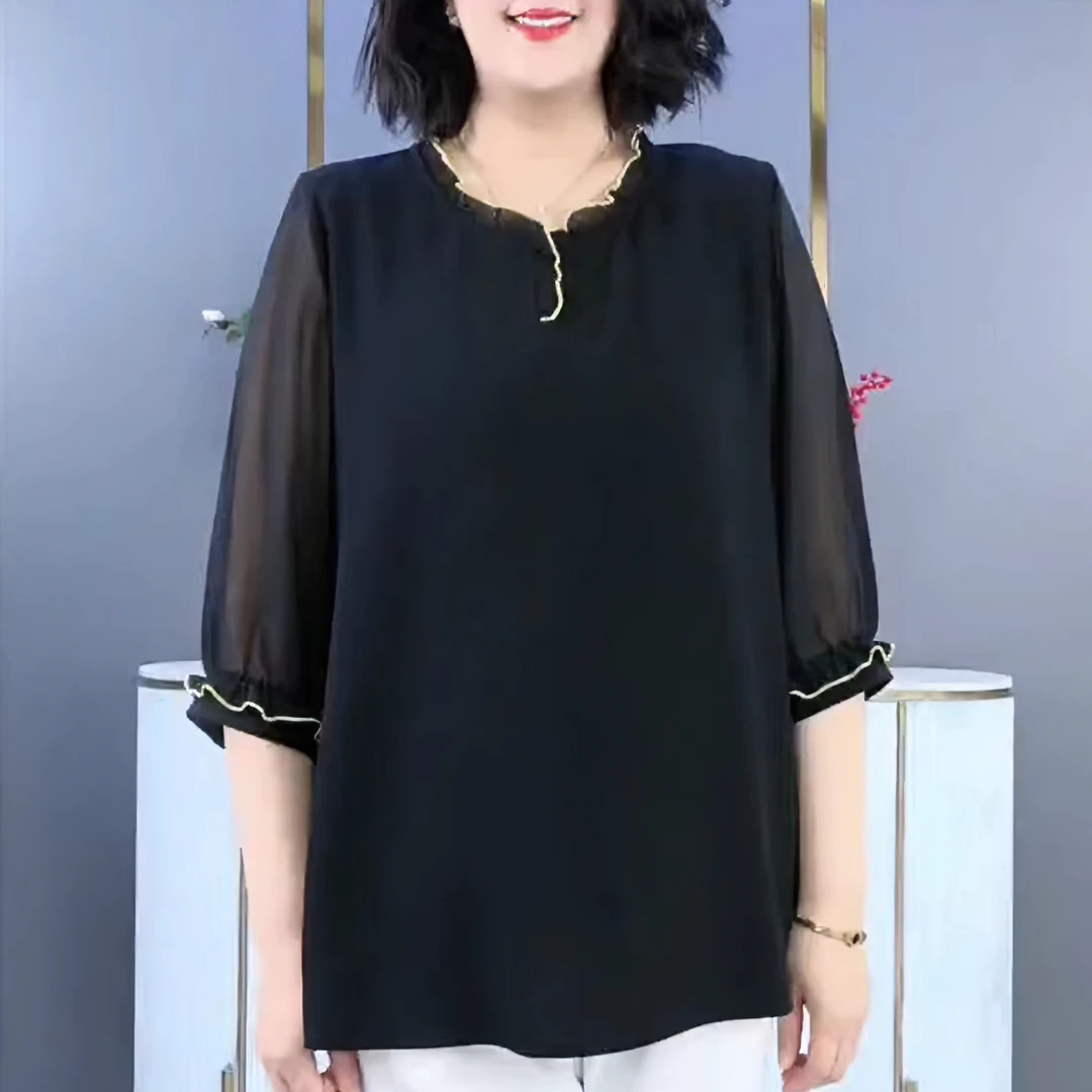 夏季圆领中袖上衣ZB5933