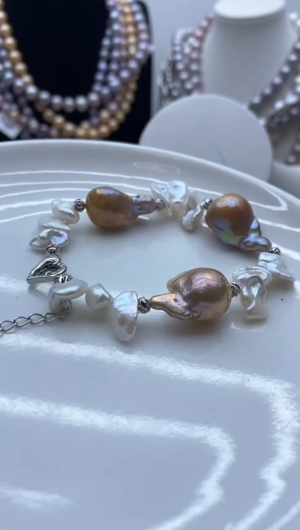 【闪购商品】淡水珍珠颈饰钛钢22
