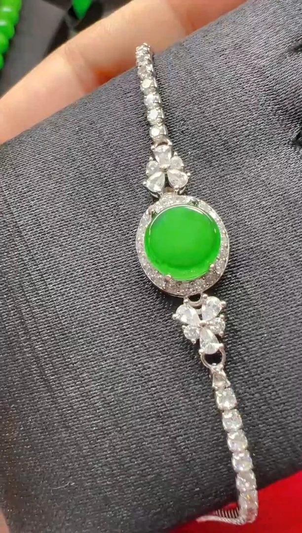 【闪购商品】翡翠手链银S925镶嵌多样性发货拍一发一