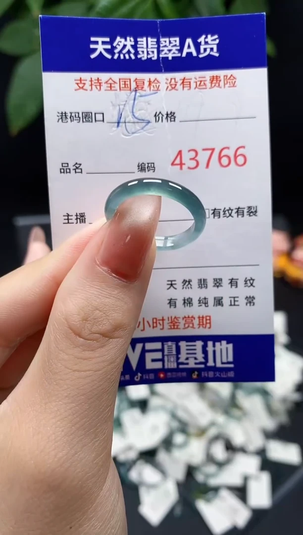 翡翠戒指未镶嵌 天然翡翠戒圈3766