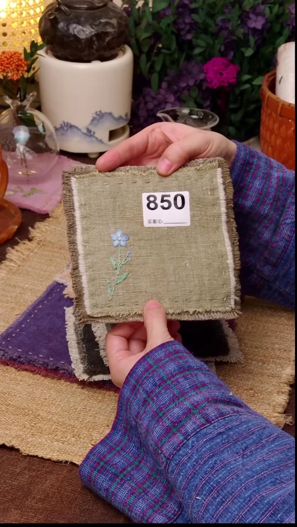 Cici手作刺子绣柿染壶垫杯垫850
