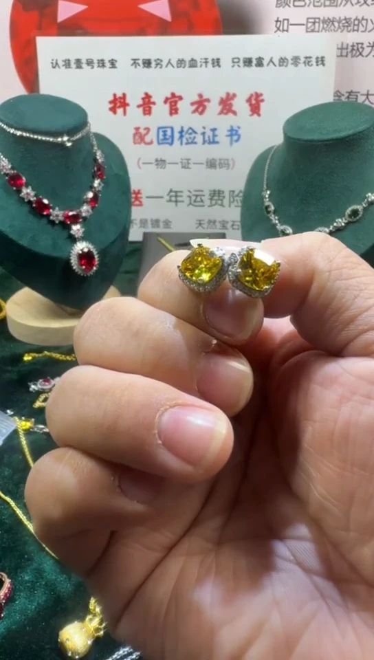 18K金镶嵌耳饰钻石0