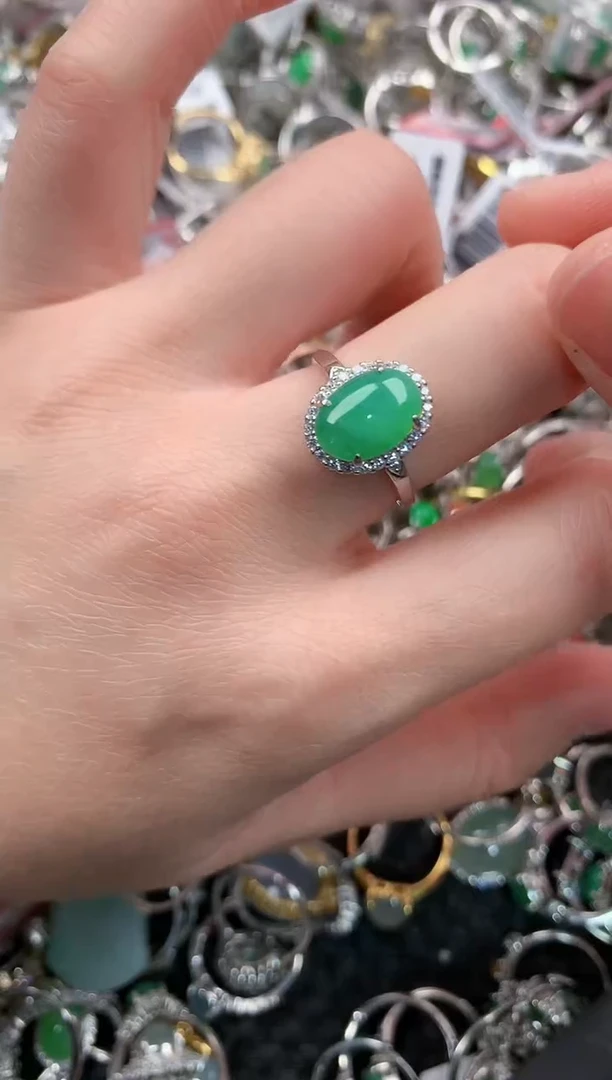 银S925镶嵌戒指翡翠111                 4