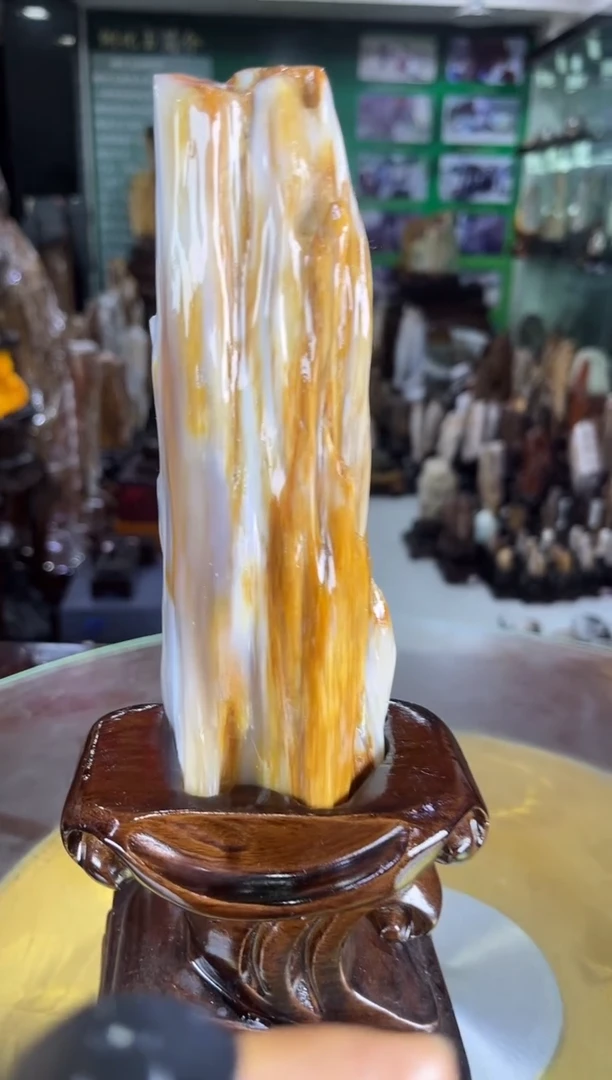 缅甸天然树化玉摆件