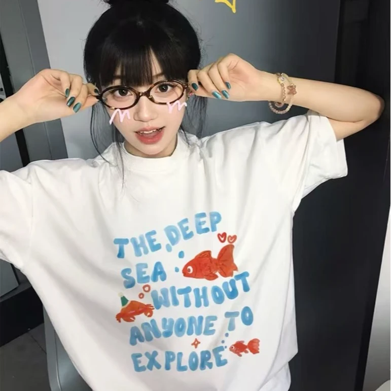 【six66】如鱼得水重磅两色小领口日系男女同款短袖短tee