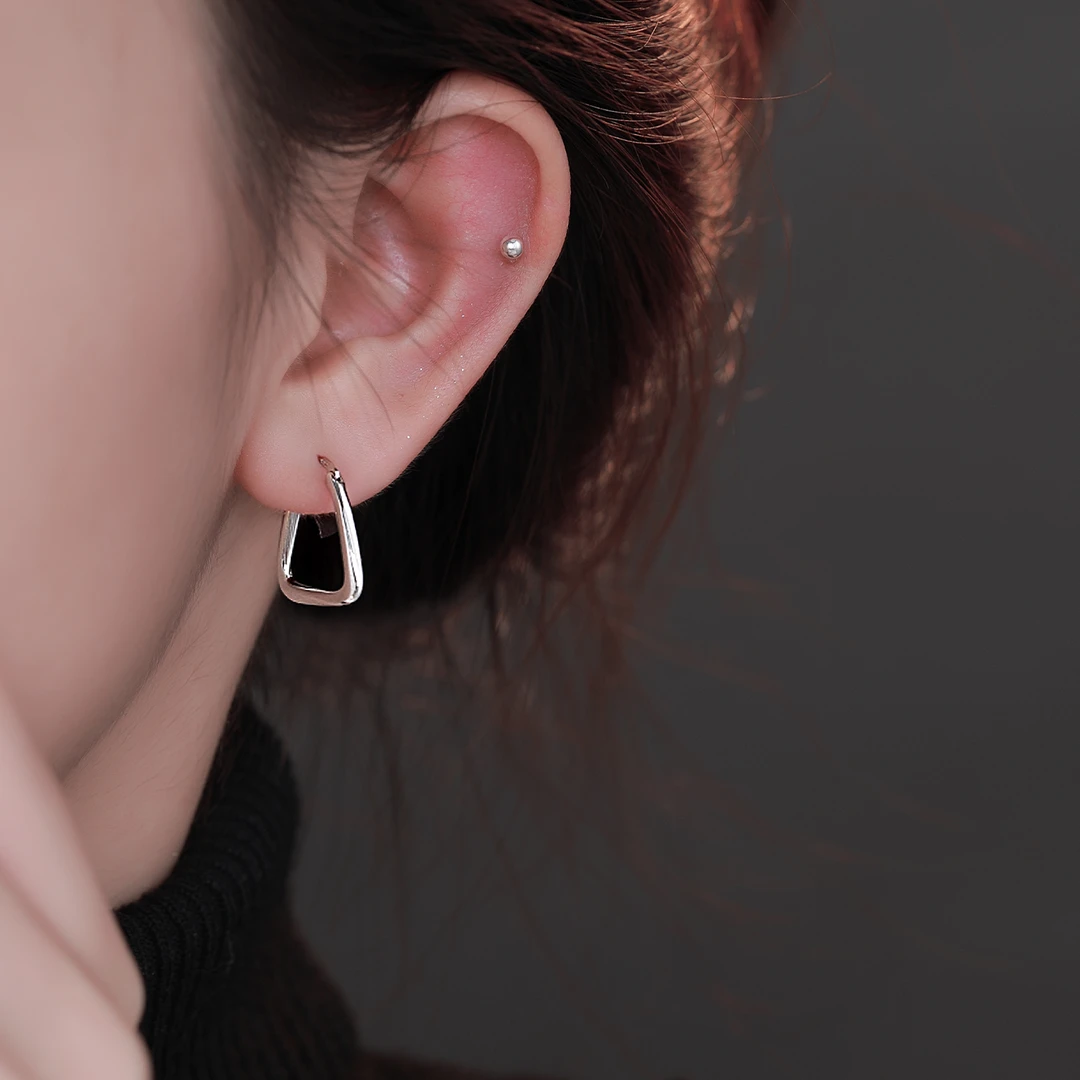 CUOOYINO/初影 铜合金耳饰 【方缘】925银针精致百搭耳环设计感耳饰
