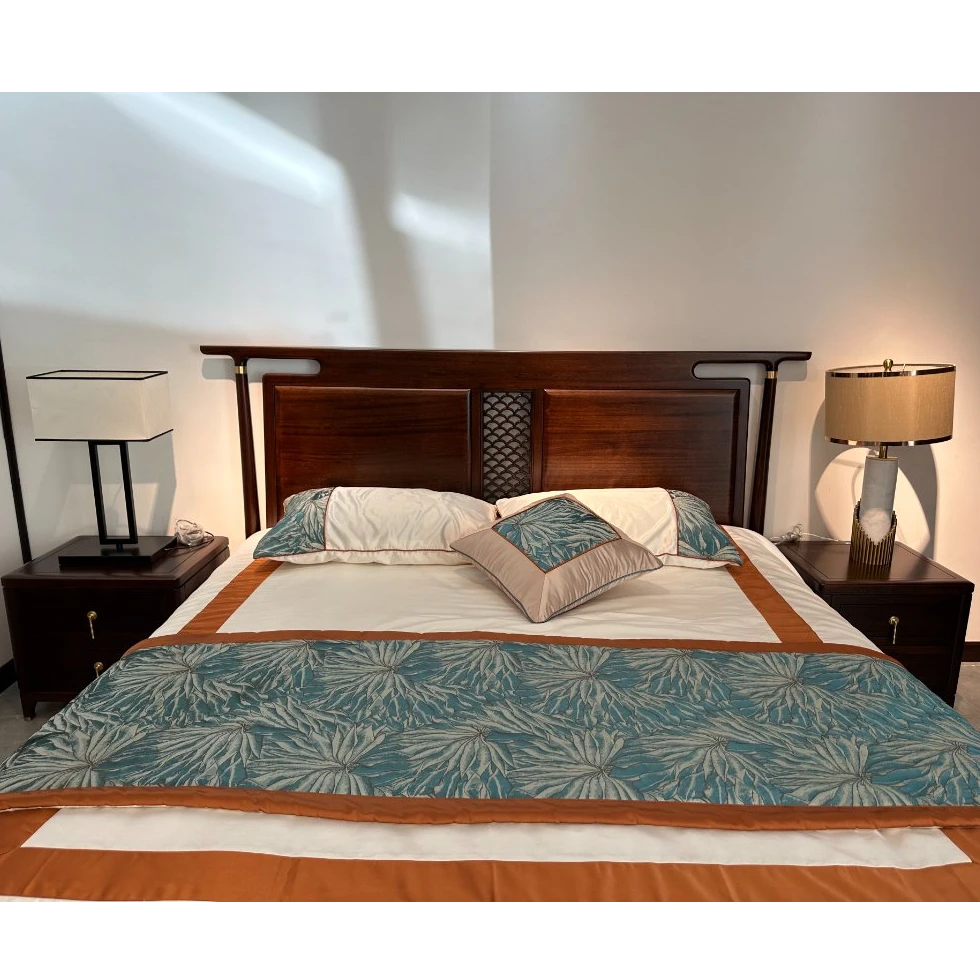 新中式黑檀实木床双人大床1.8m轻现代简约主卧全屋家用卧室