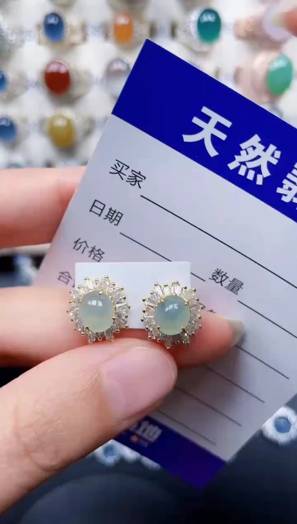 银S925镶嵌戒指翡翠355