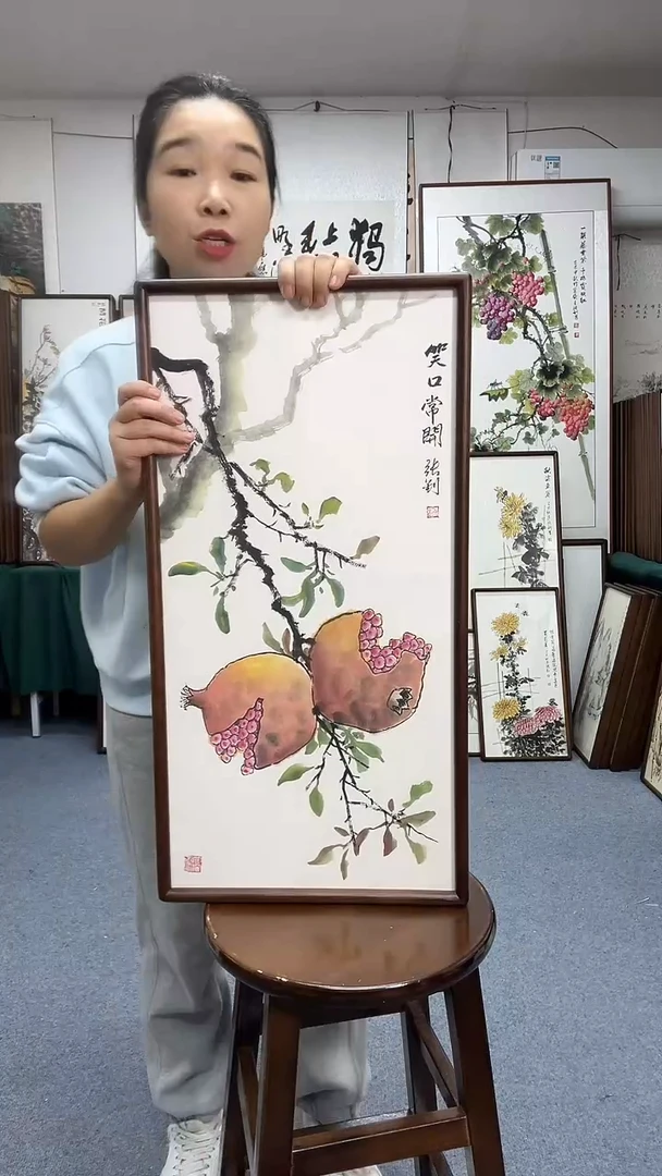国画35*68实木画框京东包邮手绘