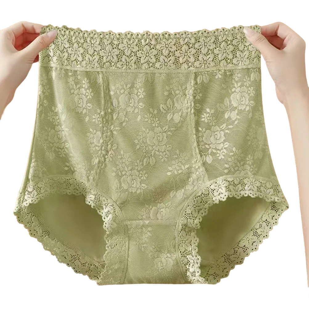 高腰蕾丝花边镂空女士内裤-555舒适提臀高弹花边绣花