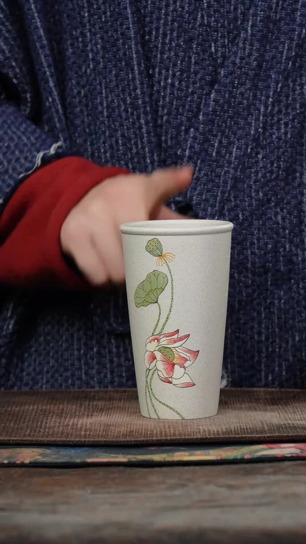 茶杯紫砂紫器公社-荷花泥绘