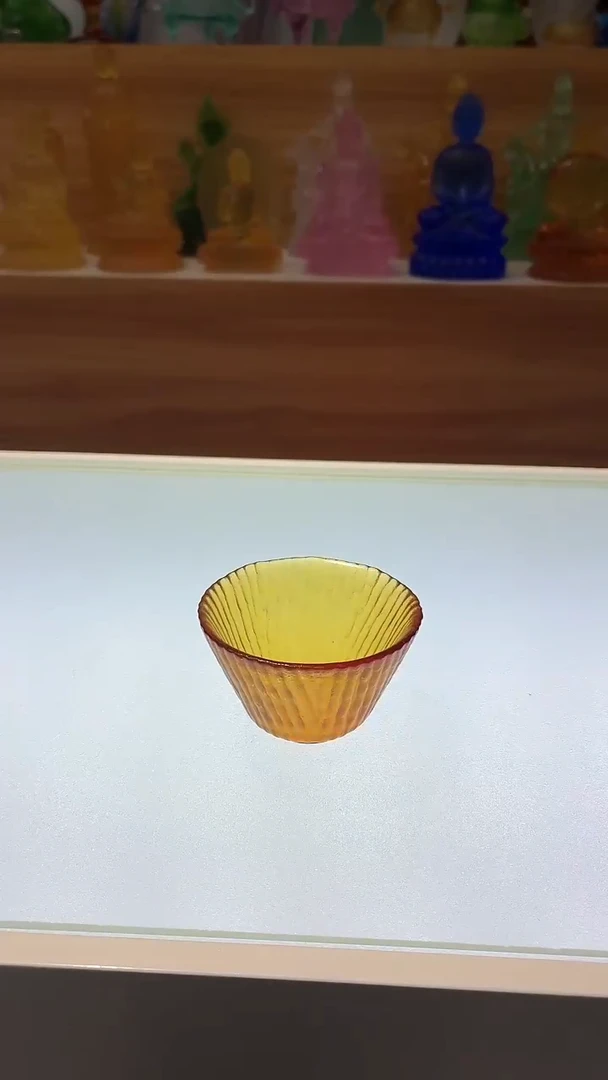 琉璃手工艺品琥珀色琉璃茶杯