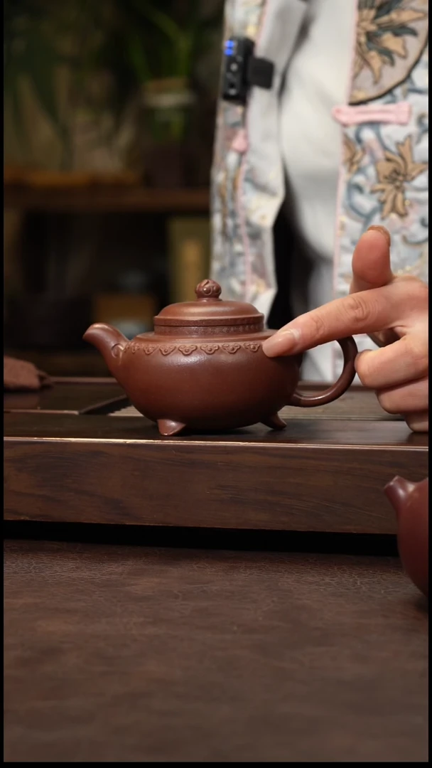 茶壶紫砂底槽清全手云肩如意-180cc左右