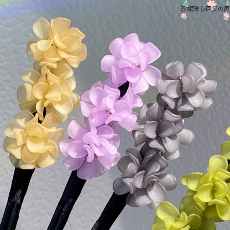 儿童发饰盘发器抓夹发卡丸子头气质百搭甜美簪子头花饰品