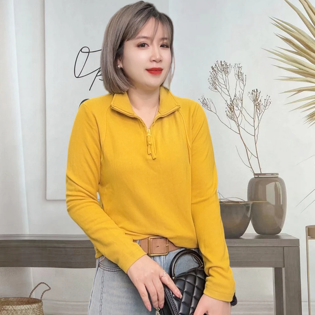 秋冬季通用厚款拉链休闲卫衣百搭女装秋冬修身时尚半拉链3658