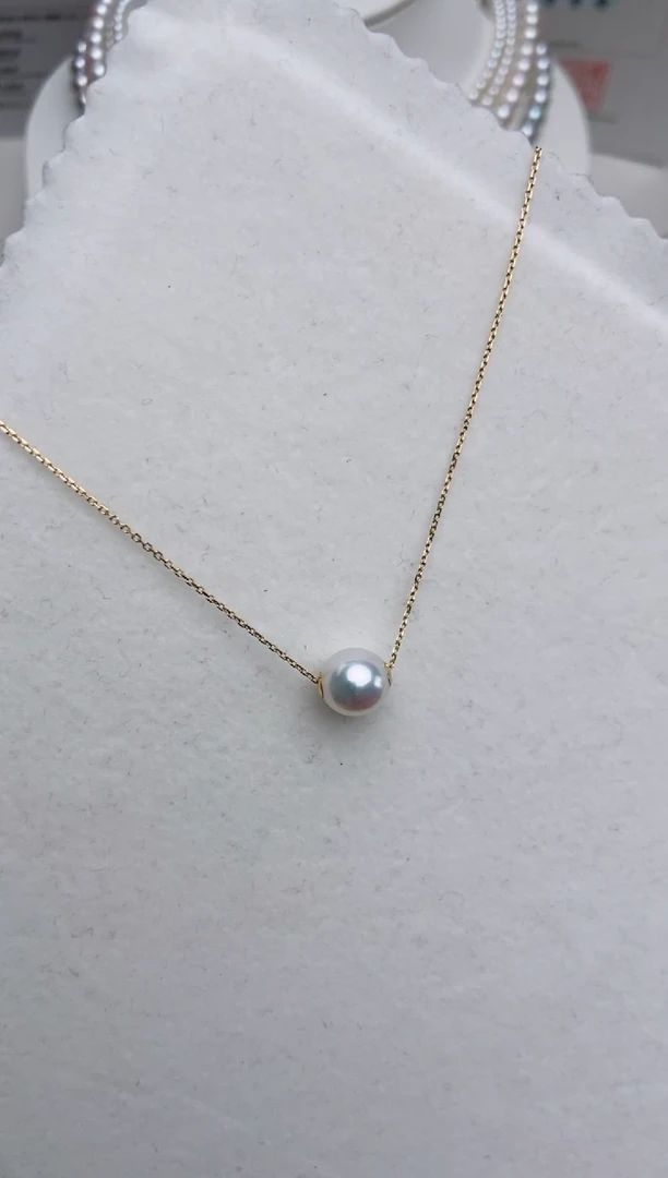 【闪购商品】海水珍珠项链18K金镶嵌9-9.5mm路路通