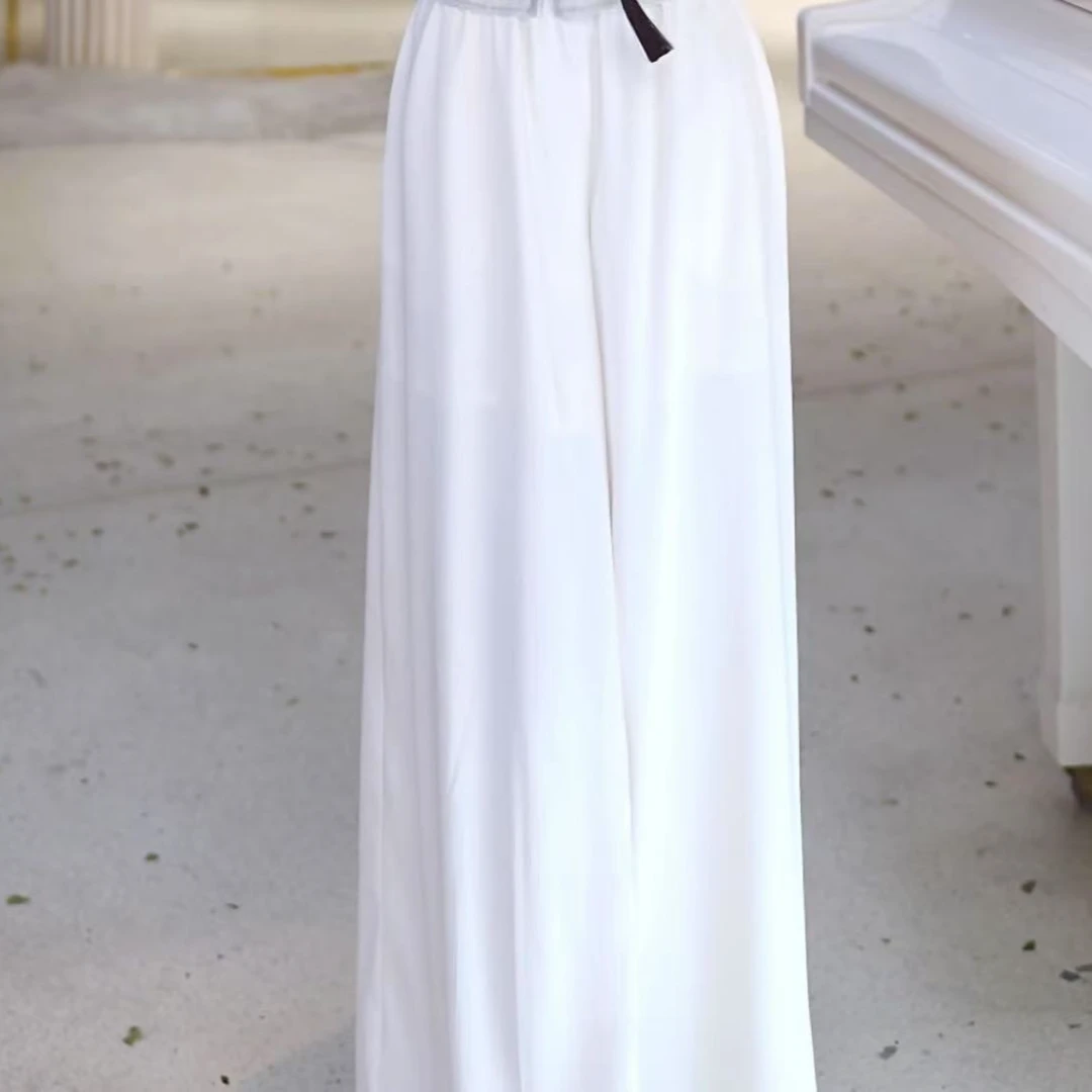 【北栀】【夏日神裤】高腰松紧垂感阔腿裤+814203