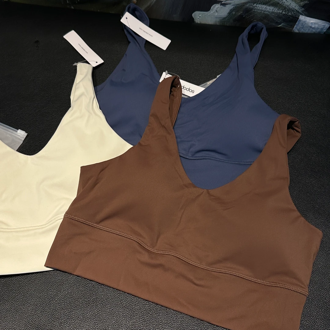 ododos超舒服面料外贸微磨毛健身撸铁运动双肩带大露背美背-2A ·