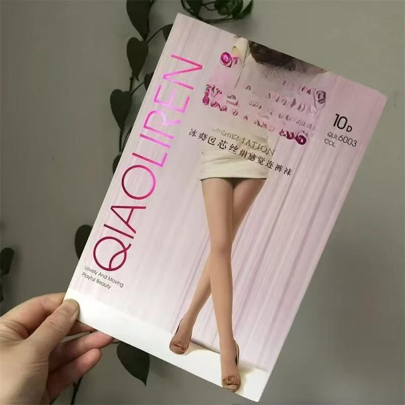 薄款防勾丝连裤袜夏季高弹力丝袜纯色条纹印花慵懒风6003