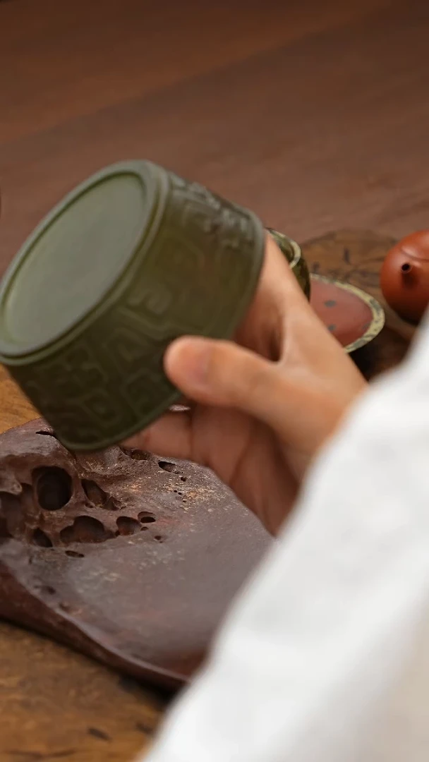 紫砂茶盘青铜建水青铜建水