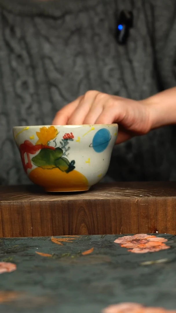 杯釉下彩手工手绘同款陶器