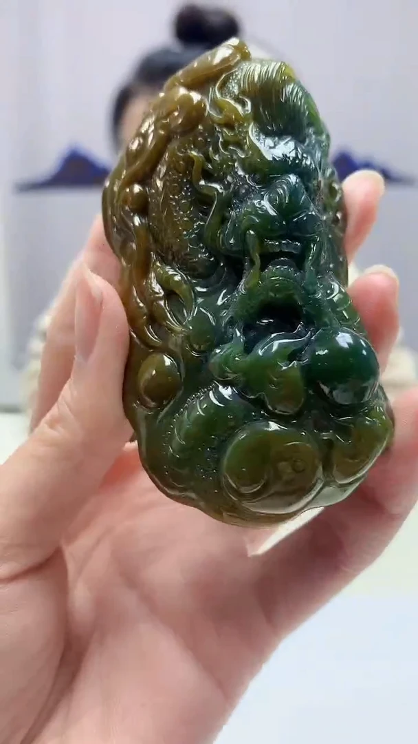 【闪购商品】定制翡翠未镶嵌4902zm-毛货手把龙227