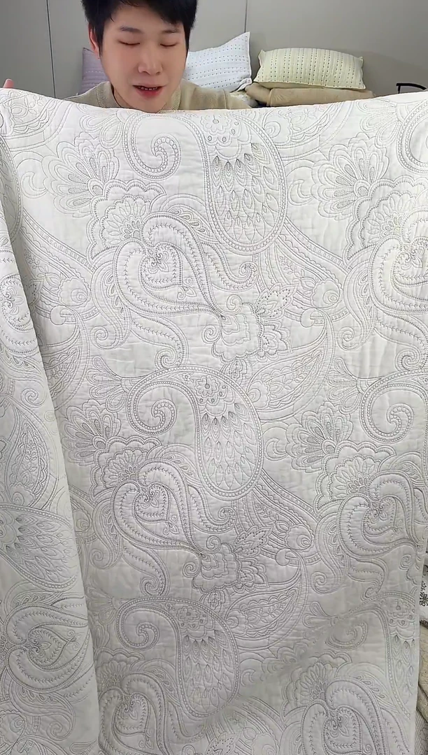 棉腰果花白220*240单床盖纯棉