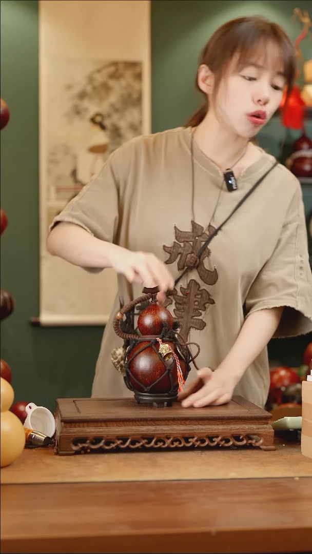 297号精品天然大漆工艺防渗内胆酒葫芦~
