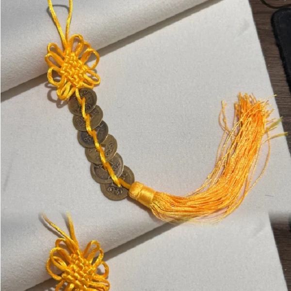 【城丽】六帝铜钱流苏挂件/1条FL-2301