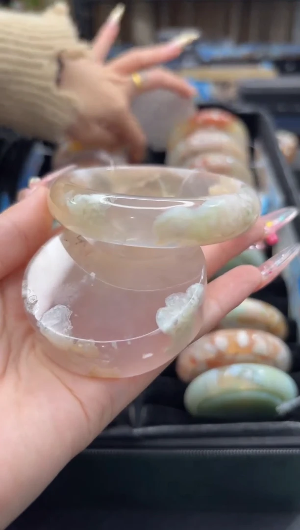 未镶嵌手镯石英质玉36(60圈赠送镯心)