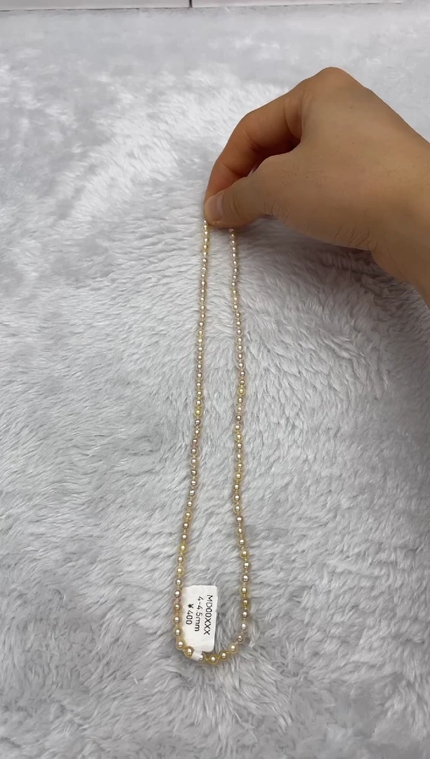项链银S925镶嵌海水珍珠AK羽皇金4-4.5mm