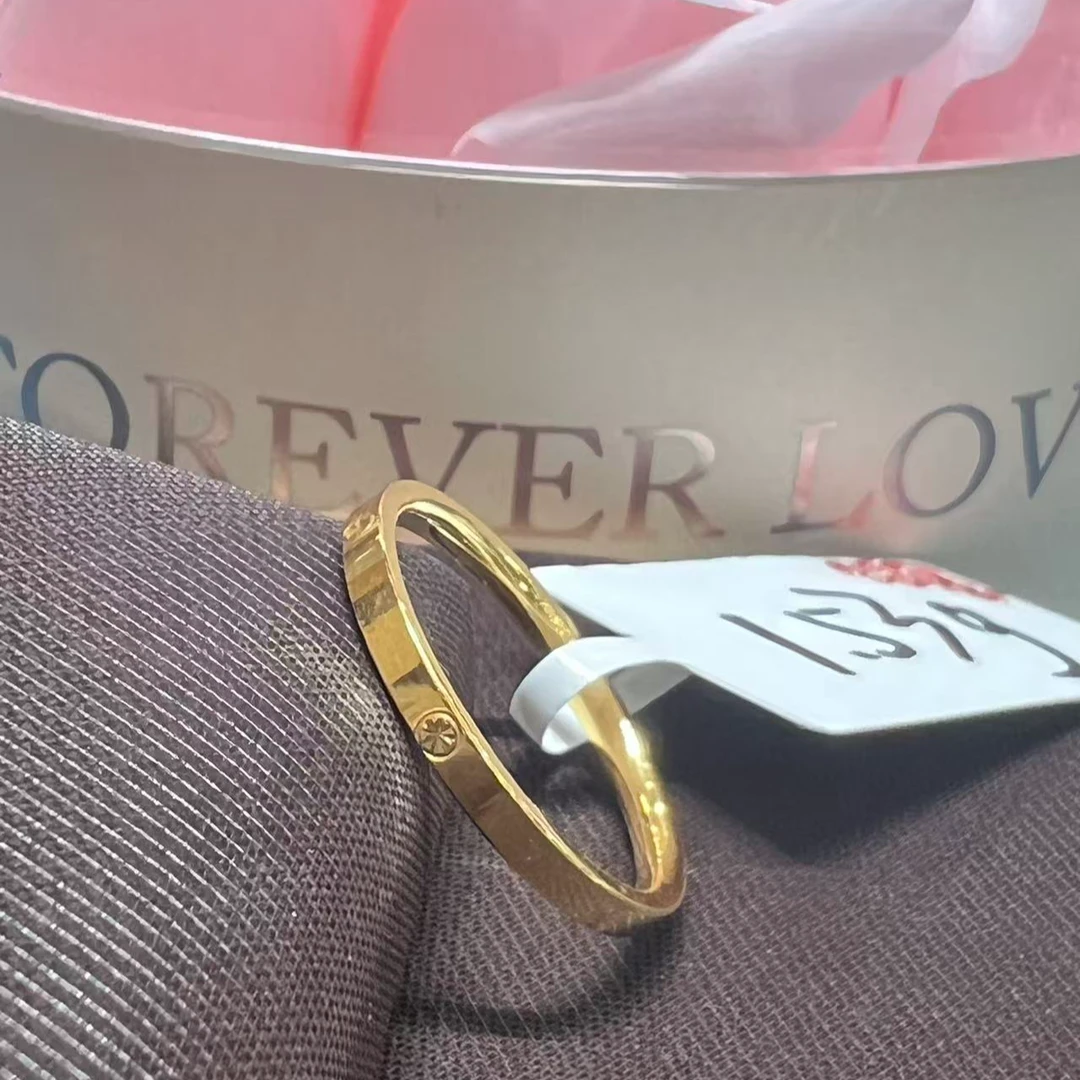 【晓彤】足金999卡家米字素圈戒指  1.53g