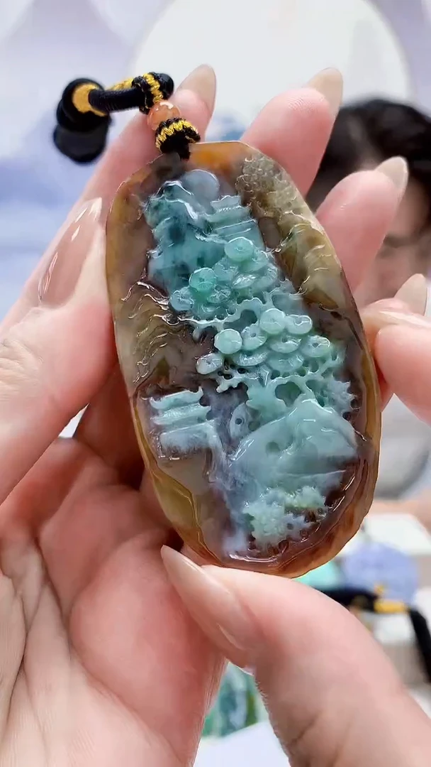 未镶嵌定制翡翠5060MM-毛货挂件8